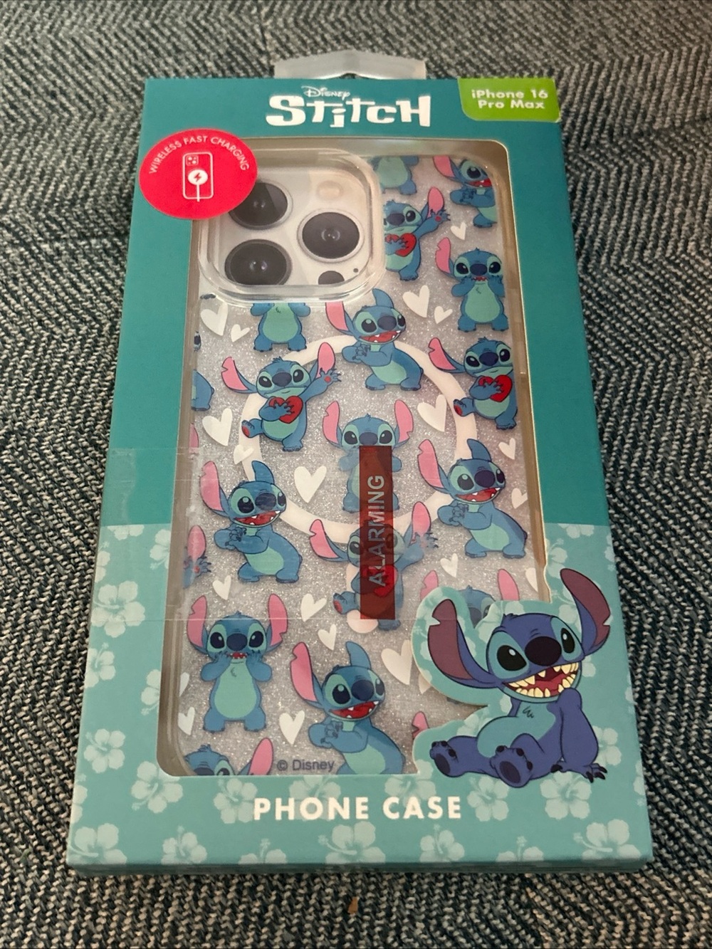 Disney Stitch White Hearts iPhone 16 Pro Max Case - New